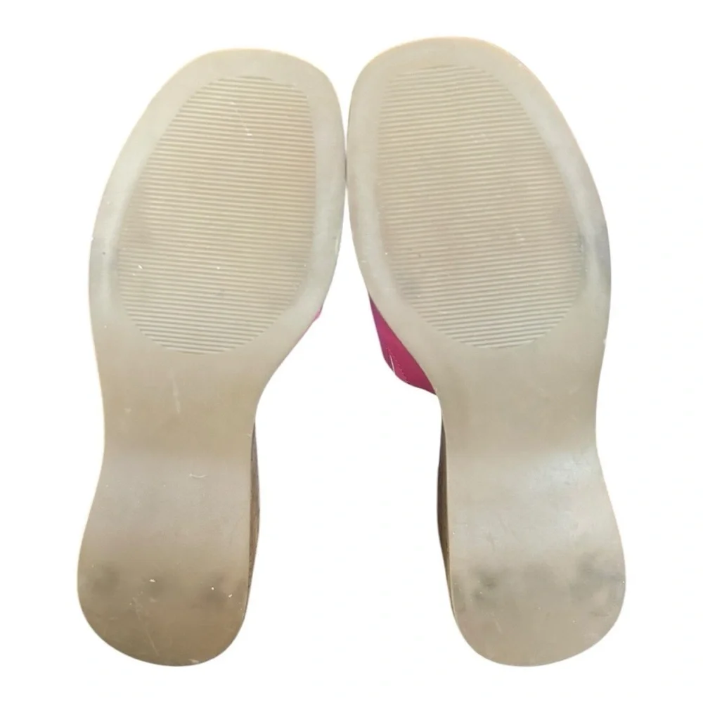 Madden Girl Pink Cork Platform Slide Sandals